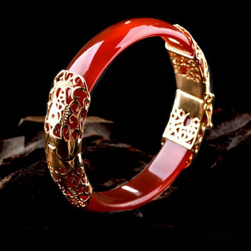 Natural Jade Stone Chalcedony Bracelet Inl 18KGP Fine Temperament Jewelry Gems Accessories Gifts Wholesale