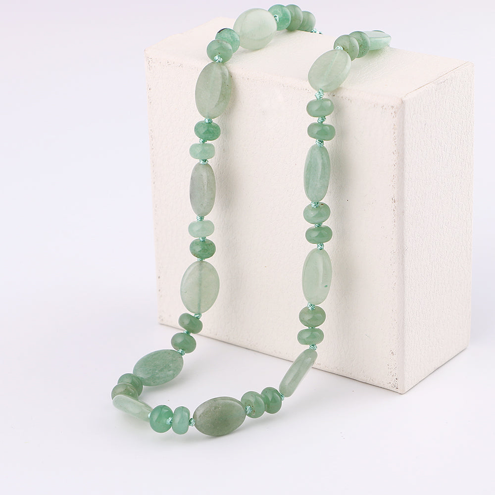 Natural Light Blue Natural Stone Onyx Handmade 10mm Beaded Mala Long Necklace Energy For Women Men's Jewelry Lava Tiger Eye