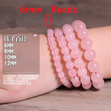 Load image into Gallery viewer, Natural Madagascar Rose Quartz Bracelets Round Beads Bangle Men Women Pink Crystal Quartz Gemstone Jewelry Love Energy Gift