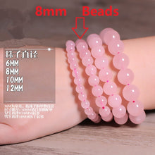 Load image into Gallery viewer, Natural Madagascar Rose Quartz Bracelets Round Beads Bangle Men Women Pink Crystal Quartz Gemstone Jewelry Love Energy Gift