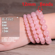 Load image into Gallery viewer, Natural Madagascar Rose Quartz Bracelets Round Beads Bangle Men Women Pink Crystal Quartz Gemstone Jewelry Love Energy Gift