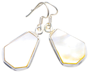 Natural Mother Of Pearl Handmade Unique 925 Sterling Silver Earrings 1.5 X4128