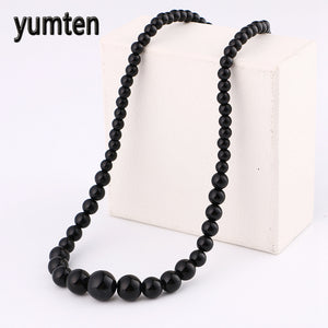 Natural Obsidian Black Onyx Beautiful Stone Pendant 10-14mm Fashion Long Necklace Natural Stone Necklace For Women Jewelry