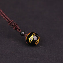 Load image into Gallery viewer, Natural Obsidian beads pendant Rainbow Eye Beads Ball Transfer Lucky Love necklace 16mm beads pendant jewelry women wholesale