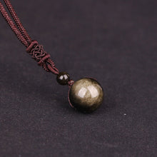 Load image into Gallery viewer, Natural Obsidian beads pendant Rainbow Eye Beads Ball Transfer Lucky Love necklace 16mm beads pendant jewelry women wholesale