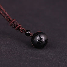 Load image into Gallery viewer, Natural Obsidian beads pendant Rainbow Eye Beads Ball Transfer Lucky Love necklace 16mm beads pendant jewelry women wholesale