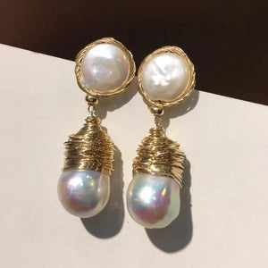 Natural Pearl Earrings Jewelry 925 Silver Earrings Long Jewelry Findings 18k Gold Gemstone Engagement Wedding