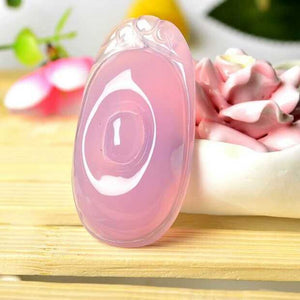 Natural Pink Wishful Chalcedony Agate Pendant