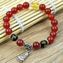 Load image into Gallery viewer, Natural Red Agate Beads Bracelet Fine GemStone Beaded Elastic Line Bracelet Men Jewelry Women Bracelet Can Drop Shipping
