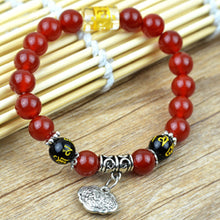 Load image into Gallery viewer, Natural Red Agate Beads Bracelet Fine GemStone Beaded Elastic Line Bracelet Men Jewelry Women Bracelet Can Drop Shipping