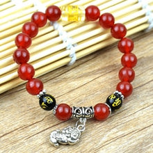 Load image into Gallery viewer, Natural Red Agate Beads Bracelet Fine GemStone Beaded Elastic Line Bracelet Men Jewelry Women Bracelet Can Drop Shipping