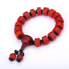 Load image into Gallery viewer, Natural Red Agate Bracelet Genuine Beads For Unisex Obsidian 3 Eyes Tibetan Dzi Beads Elastic Bracelet For Women Healing Crystal