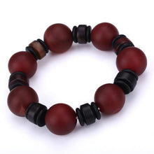 Load image into Gallery viewer, Natural Red Agate Bracelet Genuine Beads For Unisex Obsidian 3 Eyes Tibetan Dzi Beads Elastic Bracelet For Women Healing Crystal