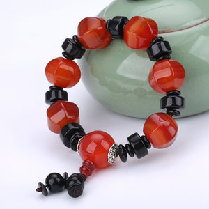Natural Red Agate Bracelets Men Beads Agate Chalcedony Jewelry Handmade Couple Balance 925 silver septum Bracelets Reiki Healing