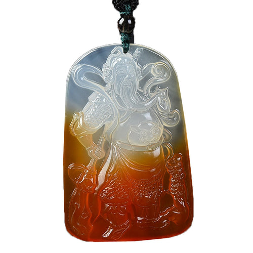 Natural Red Agate Pendant Guan Gong Men Fashion Ma Nao Necklace PendantWomen Jade Gemstone Jewelry Gift Wholesale