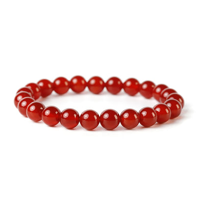 Natural Red Agates Stone Strand Bracelets Round Beads Ornaments Classic Jewelry for Lovers Birthd Gift 2018 Spring New Arrvial