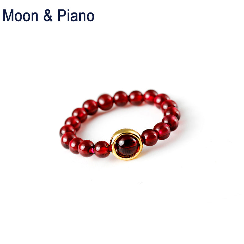 Natural Red Garnet Ring 925 Sterling Silver Noble Women High Quality Fine Jewelry Promise Rings Party Wedding Nice Gift