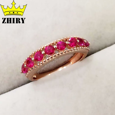 Natural Ruby gems stone ring real 925 sterling silver rings women stone jewelry
