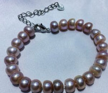 Load image into Gallery viewer, Natural Semiround Pearls Jewelry , 7-8mm Bread Round Pearl Bracelet 17cm Woman Beads Bangles Bracelets for Wedding