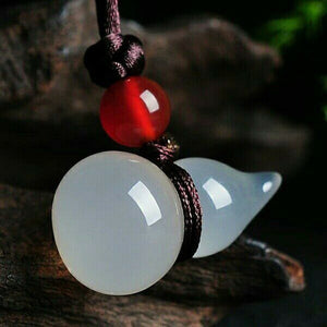 Natural Small Gourd Chalcedony Pendant Necklace Sweater Chain Jewelry Gift Wholesale
