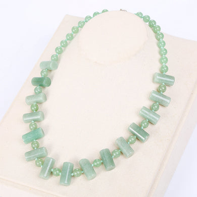 Natural Stone Necklace Aventurine Jade Pendant Women Choker Vintage Chain Beads Gold Necklace Crystal Jewelry Charm Choker Stone