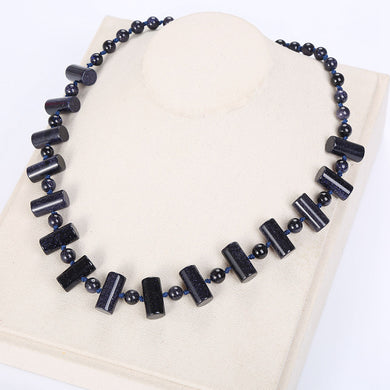 Natural Stone Necklace Blue Sandstone Women Necklace Emerald Anchor Crystal Men Jewelry Chain Gem Mujer Kristal Chocker Necklace