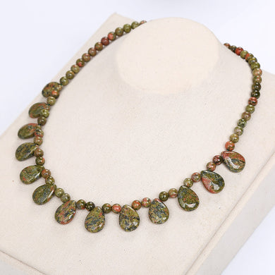 Natural Stone Water Drop Crystal Women Bead Chain Statement Necklaces Pendants Long Necklace Women Jewelry Collares Gift Arabic
