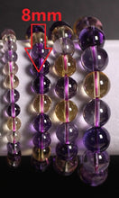 Load image into Gallery viewer, Natural Stones Ametrine Bracelet Citrine Amethyst Crystal Quartz Round Bead Men Women Bracelet Healing Energy Gift Lucky Jewelry