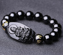 Load image into Gallery viewer, Natural Stones Black Obsidian Buddha Bracelet Crystal Quartz Round Bead Men Women Bracelet Healing Energy Gift Lucky Jewelry