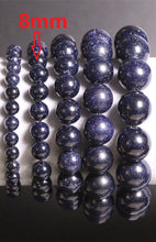 Carica l'immagine nel visualizzatore di Gallery, Natural Stones Blue Sandstone Bracelet Aventurine Crystal Quartz Round Bead Men Women Bracelet Healing Energy Gift Lucky Jewelry