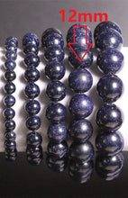 Carica l'immagine nel visualizzatore di Gallery, Natural Stones Blue Sandstone Bracelet Aventurine Crystal Quartz Round Bead Men Women Bracelet Healing Energy Gift Lucky Jewelry