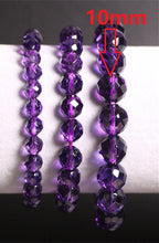 Load image into Gallery viewer, Natural Stones Brazil Amethyst Bracelet 64 Facet Purple Crystal Quartz Round Bead Men Women Bracelet Healing Energy Gift Jewelry