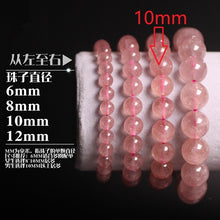 Carica l'immagine nel visualizzatore di Gallery, Natural Stones Brazil Strawberry Quartz Bracelet Pink Red Crystal Round Beads Men Women Bracelet Healing Energy Gift Jewelry