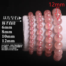 Carica l'immagine nel visualizzatore di Gallery, Natural Stones Brazil Strawberry Quartz Bracelet Pink Red Crystal Round Beads Men Women Bracelet Healing Energy Gift Jewelry