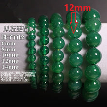 Load image into Gallery viewer, Natural Stones Green Agate Bracelet Onyx Crystal Quartz Round Bead Men Women Bracelet Healing Reiki Energy Gift Lucky Jewelry