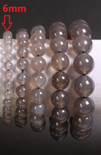 Carica l'immagine nel visualizzatore di Gallery, Natural Stones Grey Agate Bracelet Crystal Quartz Round Bead Men Women Bracelet Healing Reiki Energy Gift Lucky Love Jewelry