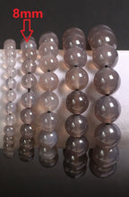 Carica l'immagine nel visualizzatore di Gallery, Natural Stones Grey Agate Bracelet Crystal Quartz Round Bead Men Women Bracelet Healing Reiki Energy Gift Lucky Love Jewelry