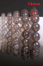 Carica l'immagine nel visualizzatore di Gallery, Natural Stones Grey Agate Bracelet Crystal Quartz Round Bead Men Women Bracelet Healing Reiki Energy Gift Lucky Love Jewelry