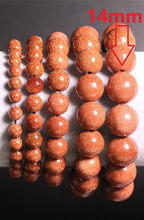 Carica l'immagine nel visualizzatore di Gallery, Natural Stones Red Goldstone Bracelet Aventurine Crystal Quartz Round Bead Men Women Bracelet Healing Energy Gift Lucky Jewelry
