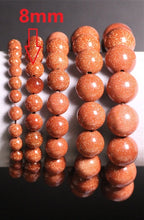 Carica l'immagine nel visualizzatore di Gallery, Natural Stones Red Goldstone Bracelet Aventurine Crystal Quartz Round Bead Men Women Bracelet Healing Energy Gift Lucky Jewelry