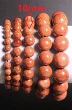 Carica l'immagine nel visualizzatore di Gallery, Natural Stones Red Goldstone Bracelet Aventurine Crystal Quartz Round Bead Men Women Bracelet Healing Energy Gift Lucky Jewelry