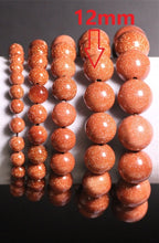 Carica l'immagine nel visualizzatore di Gallery, Natural Stones Red Goldstone Bracelet Aventurine Crystal Quartz Round Bead Men Women Bracelet Healing Energy Gift Lucky Jewelry