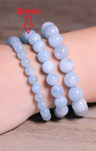 Load image into Gallery viewer, Natural Stones Sky Blue Aquamarine Bracelet Crystal Quartz Round Bead Men Women Bracelet Healing Energy Gift Lucky Love Jewelry