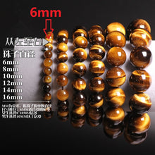 Load image into Gallery viewer, Natural Stones Yellow Tiger's eye Bracelet Crystal Quartz Round Bead Men Women Bracelet Healing Reiki Energy Gift Lucky Jewelry