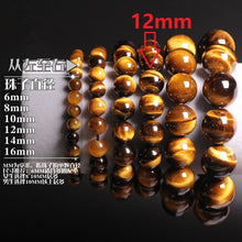 Load image into Gallery viewer, Natural Stones Yellow Tiger's eye Bracelet Crystal Quartz Round Bead Men Women Bracelet Healing Reiki Energy Gift Lucky Jewelry