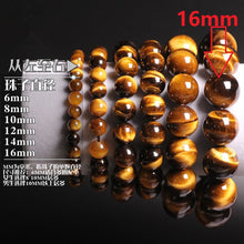 Load image into Gallery viewer, Natural Stones Yellow Tiger's eye Bracelet Crystal Quartz Round Bead Men Women Bracelet Healing Reiki Energy Gift Lucky Jewelry