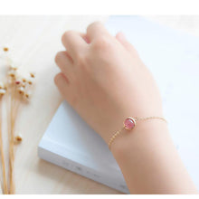 Load image into Gallery viewer, Natural Strawberry Crystal Rose Quartz Beaded Bracelets For Women 2 Types 925 Sterling Silver Chain Charm Bracelet