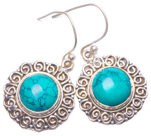 Natural Turquoise Handmade Unique 925 Sterling Silver Earrings 1.25 Y1011