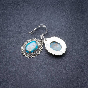 Natural Turquoise Handmade Unique 925 Sterling Silver Earrings 1.5 Y3569