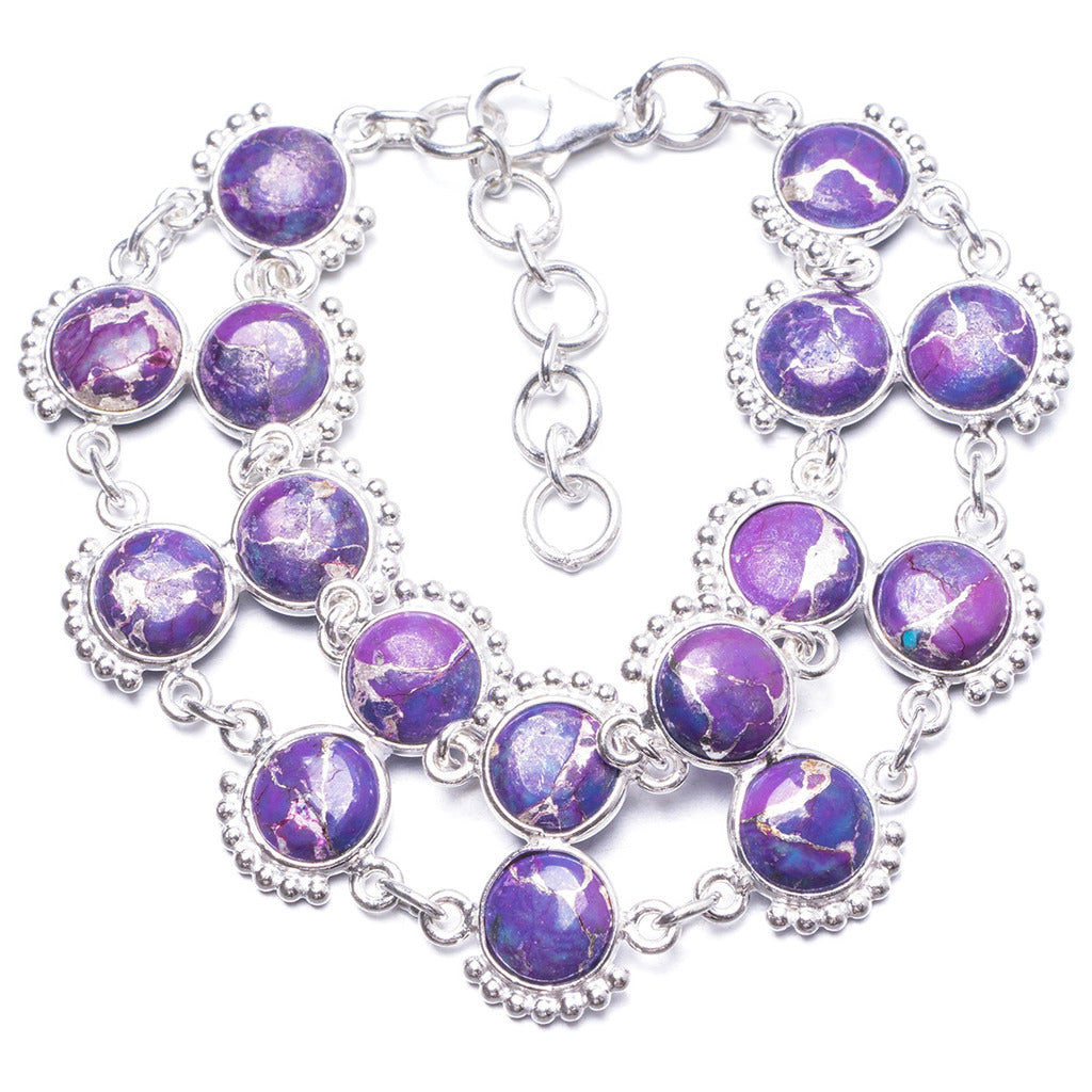 Natural Variscite Handmade Unique 925 Sterling Silver Bracelet 6 3/4-8 Y1943